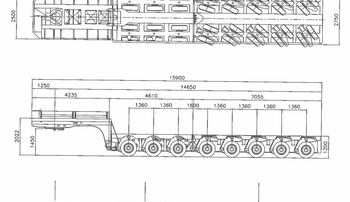 Модульный трал с ровным полом грузоподъемностью 120тонн