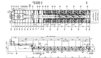 Телескопический трал с приставными аппарелями, грузоподъемность 70тонн