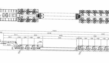 Модульный трал с подкатной тележкой, грузоподъемность 120тонн